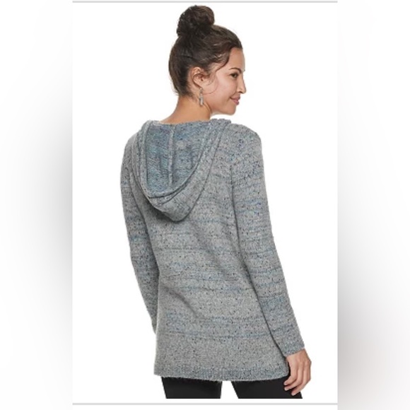 SONOMA Goods For Life Super soft v-neck hooded sweater in light brown. Size S. - Picture 2 of 13